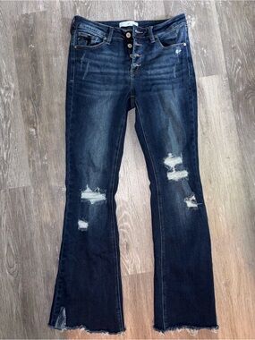 KanCan Distressed Bell Bottom Jeans